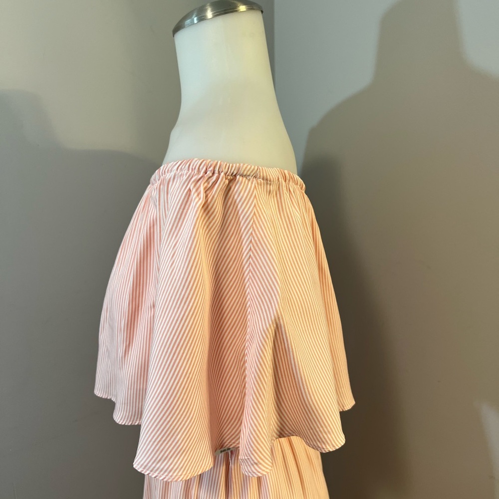 Sears Orange Ruffled Ruched Off-Shoulder Maxi Dress - Picture 6 of 14